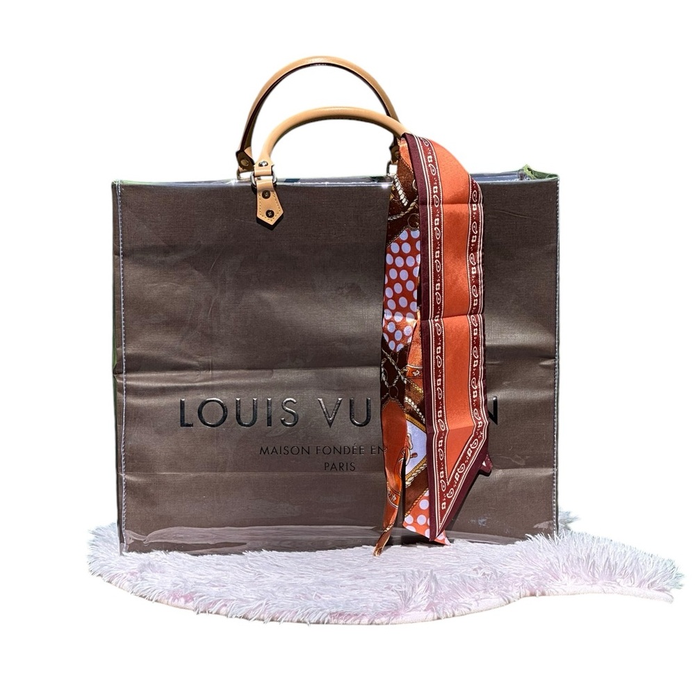 Authentic Louis Vuitton Shopping Bag with clear PVC, handles and crossbody rings - Picture 2 of 10